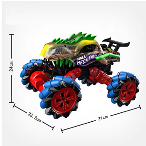 ماشین کنترلی Drifting Beast طرح دایناسور سبز و مشکی مقیاس 1:16_اسباب بازی ماشین کنترلی